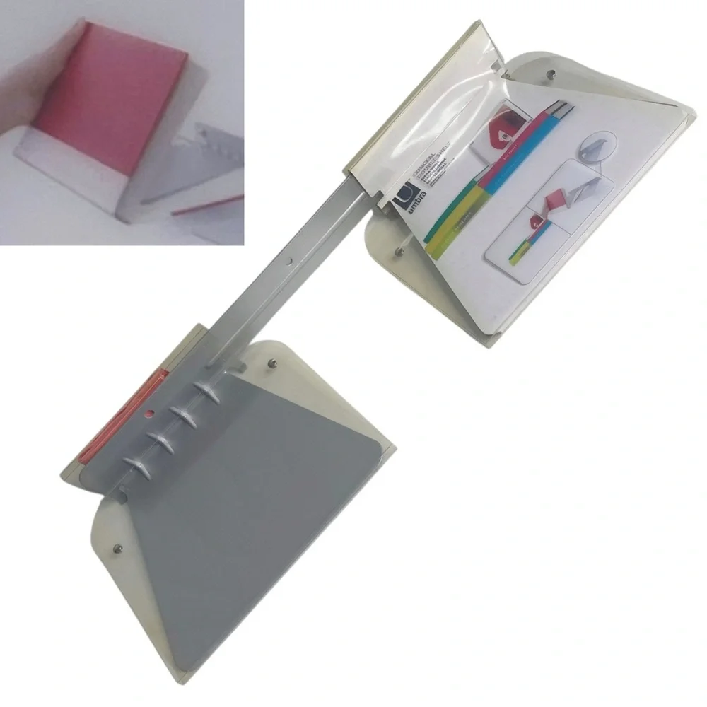 NEW Umbra Conceal Floating Double Book Shelf SEALED Wall Mount Invisible 2 Stack